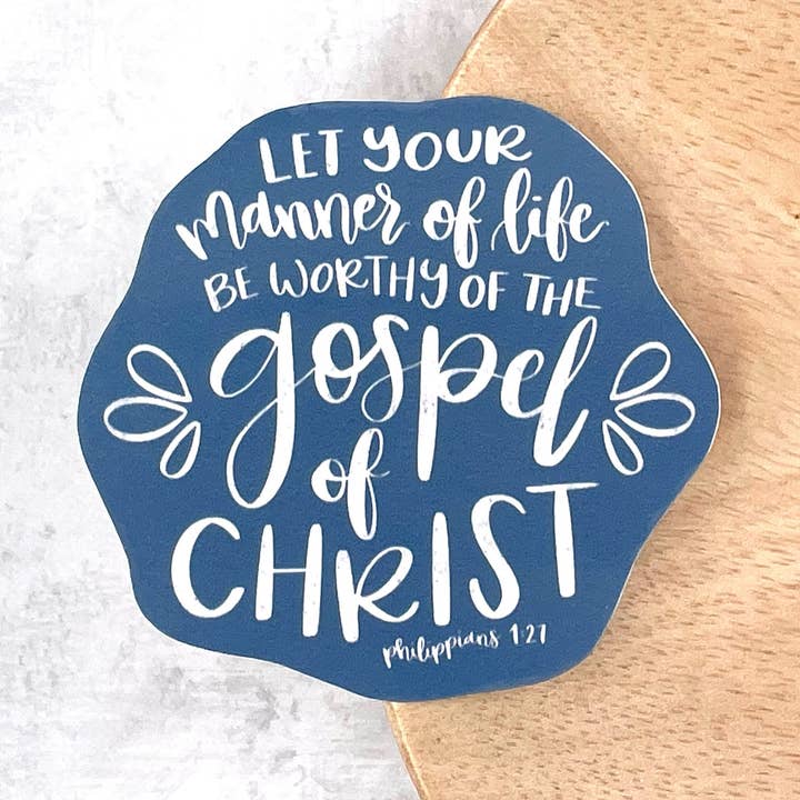 Philippiens 1:27, autocollant imperméable à l'eau pour un verset de la Bible pour la vente par Living Vertical Shop