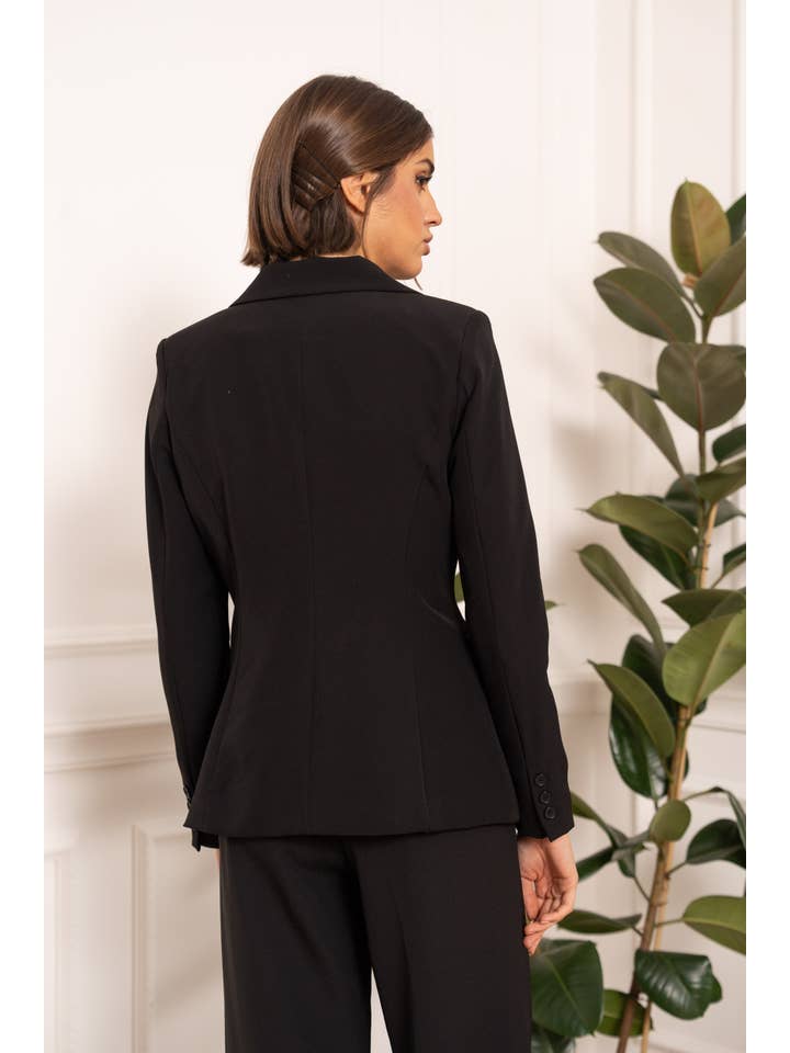 Attentif Paris - Vendita all'ingrosso Giacca elegante - Donna - Giacca aderente con bottone singolo, semplice - Collezione Timeless84