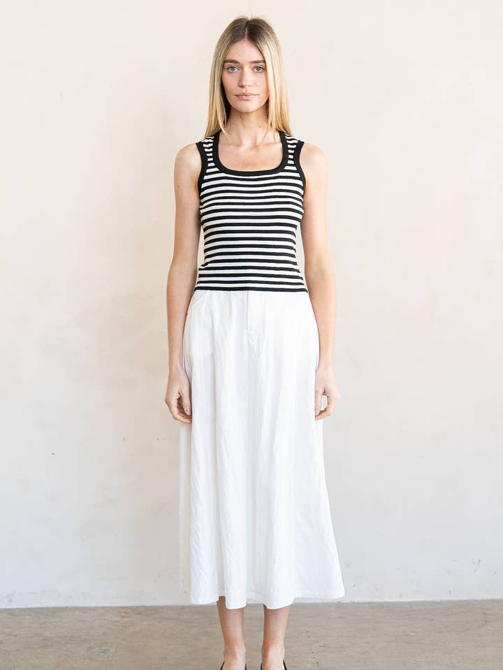 DÉBARDEUR EN MAILLE RAYÉE pour la vente par ELLE GREY