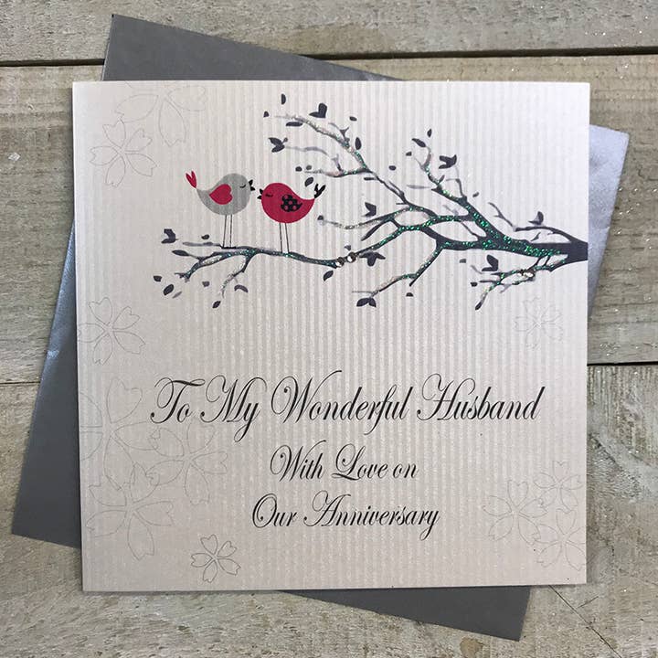 Husband, Love Birds (PD120) for wholesale by White Cotton Cards