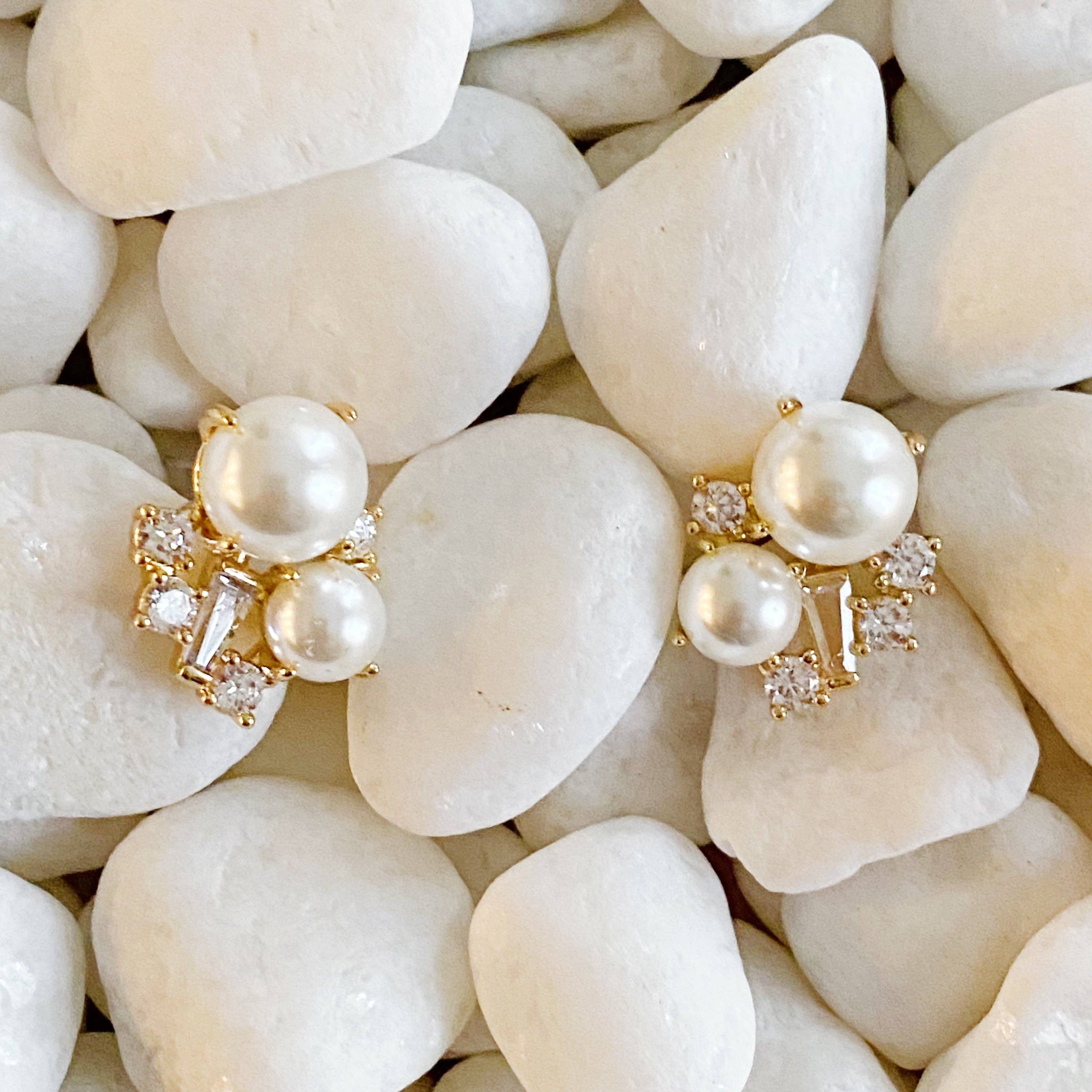 Ellison+Young - Wholesale Stud/Post Earrings - Estate Pearl And Shine Stud Earrings1