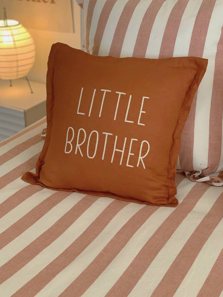 Little Brother Flanged Edge Cushion Bran 40 x 40cm for wholesale by Little Nordic Sol