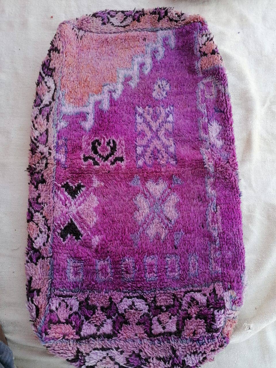 marrakeshop - Vente Pouf - Grande housse de coussin de sol pouf vintage marocain Boujad0