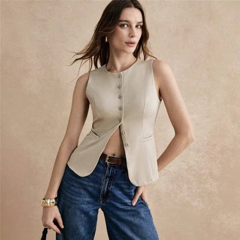 OceanusSwim – wholesale Suit vest – Women′s – Simple Solid Color Casual Vest5