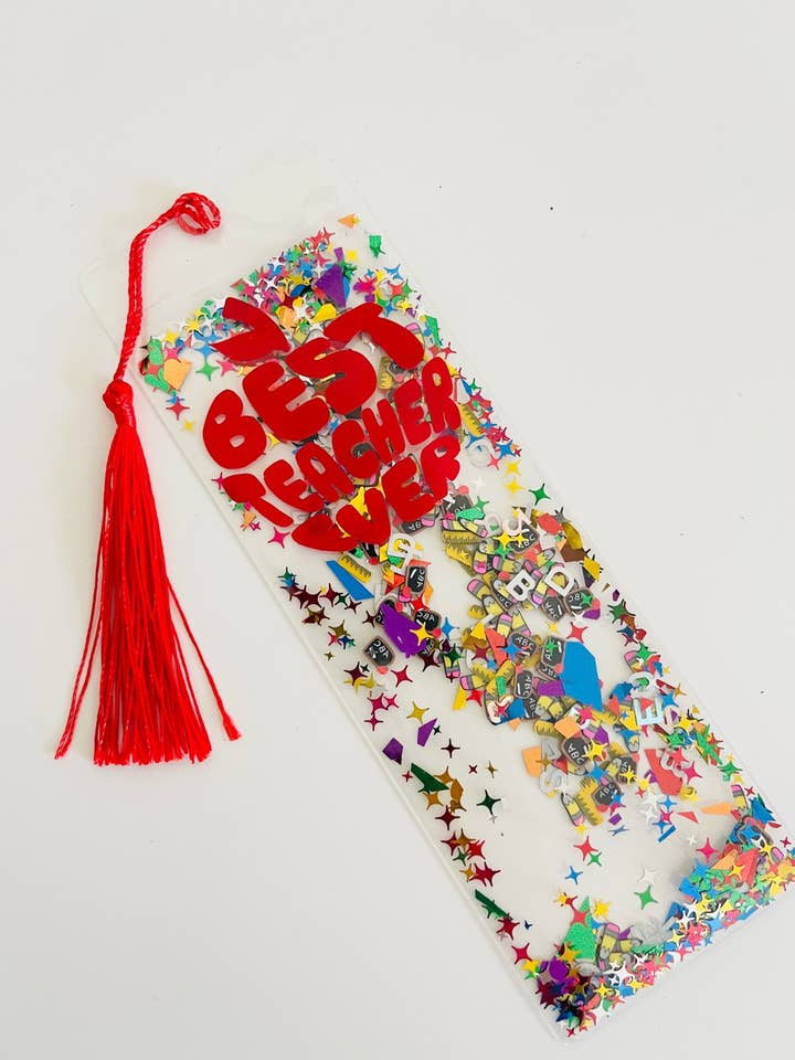 Teacher Appreciation Glitter Shaker Bookmark for wholesale by Coloring Home
