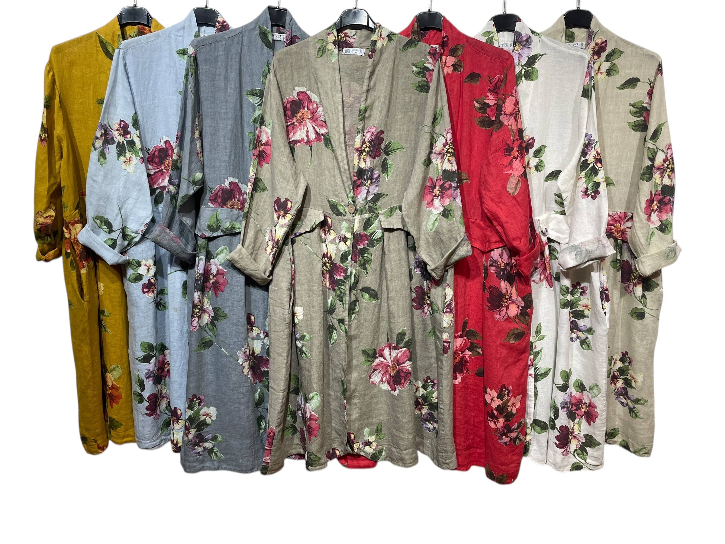 LINEN & COTTON HOUSE - Wholesale Jacket - Women's - JACKET 1142 FLOWERS LINEN MATERIAL WITH POCKETS9