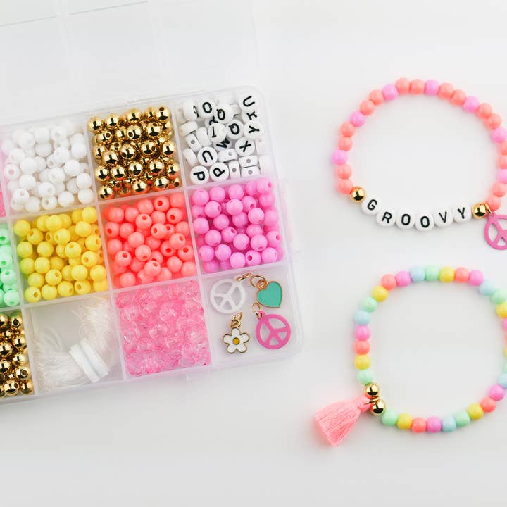 Stacked Sweetly - Wholesale DIY Jewelry - Kids - Groovy Goals DIY Stretchy Bracelet Craft Kit6