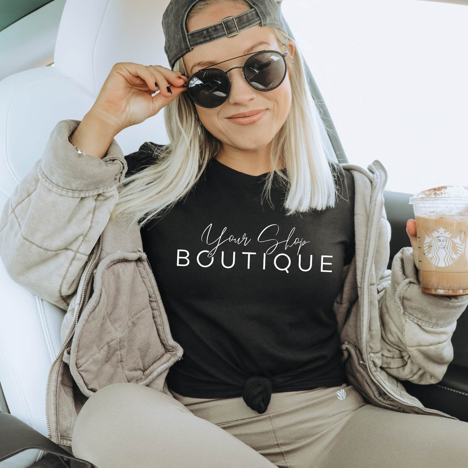 Custom Shop Name or Text Personalized Boutique Logo T-Shirt for wholesale on Faire12