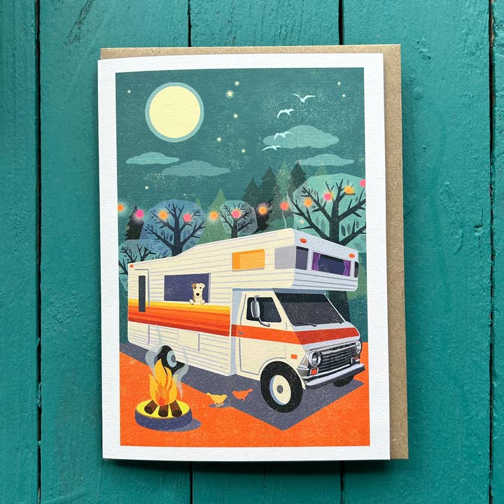 Classic Motorhome All Occasions Retro Caravan Card for wholesale by Rocket 68