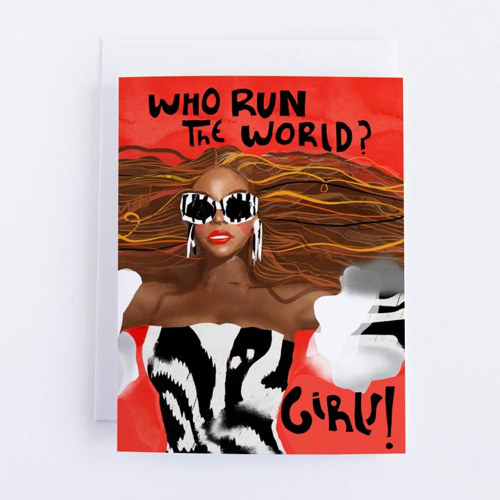 Violet Red Studio - Wholesale Everyday Greeting Card - Who RUN The World - Beyonce Fan Art