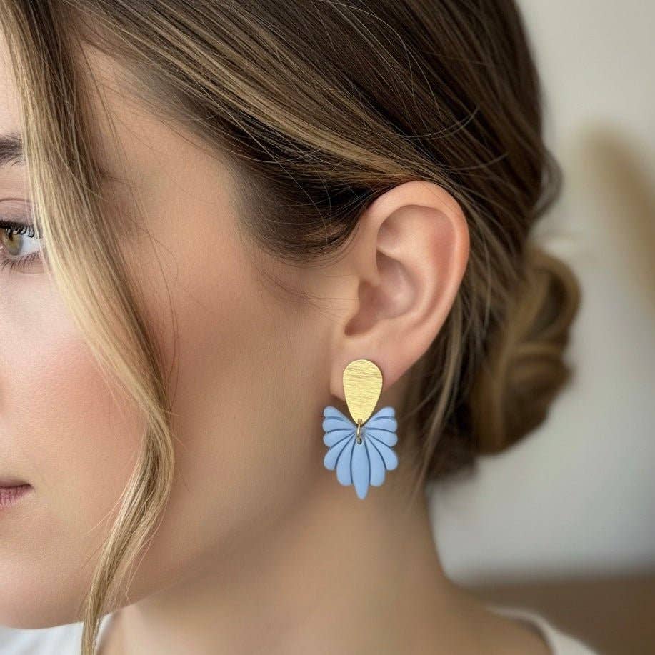 DUESTELLE ITALIA - Wholesale Dangle Earrings - Iris Velvet - Art Deco Earrings in 18k Gold-Plated Brass0