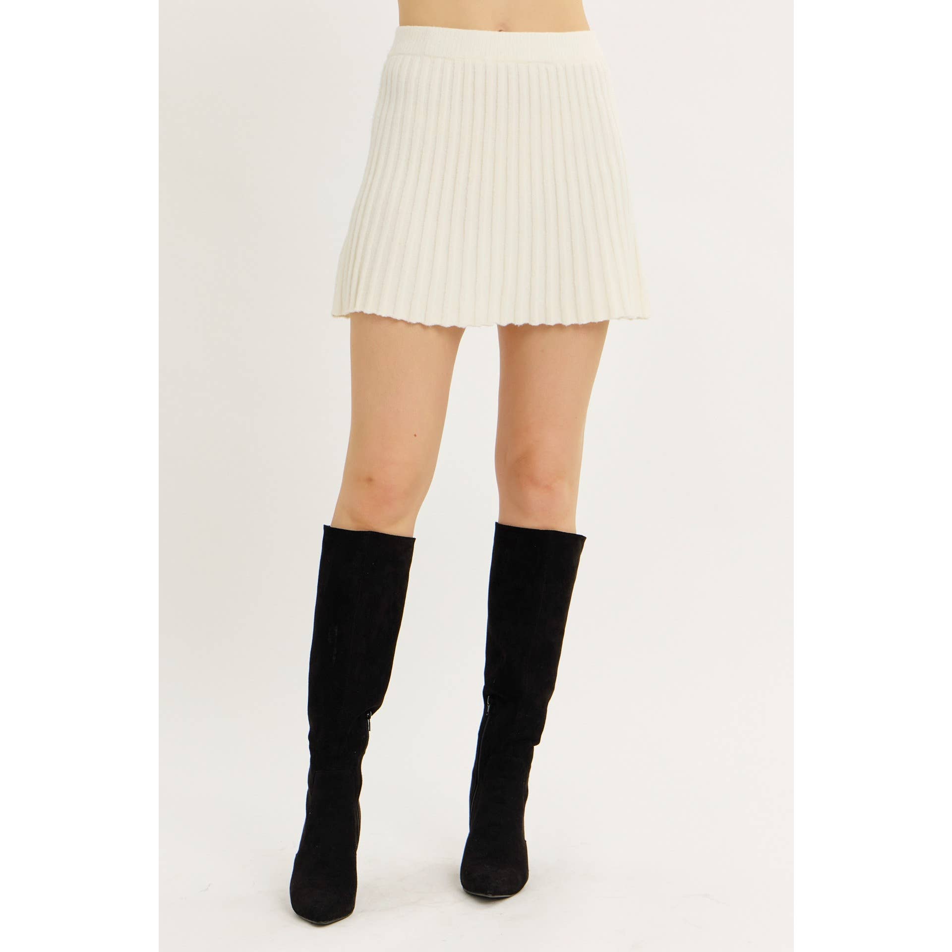 idem ditto - Wholesale Skirt - Women's - FLIRTY ESSENTIAL PLEATED SWEATER MINI SKIRT26