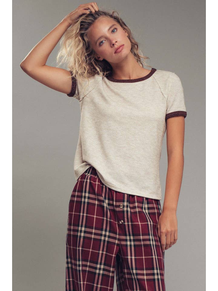 Urban Daizy - Wholesale Knit Top - Women's - Sporty Trim Textured Crewneck Top9