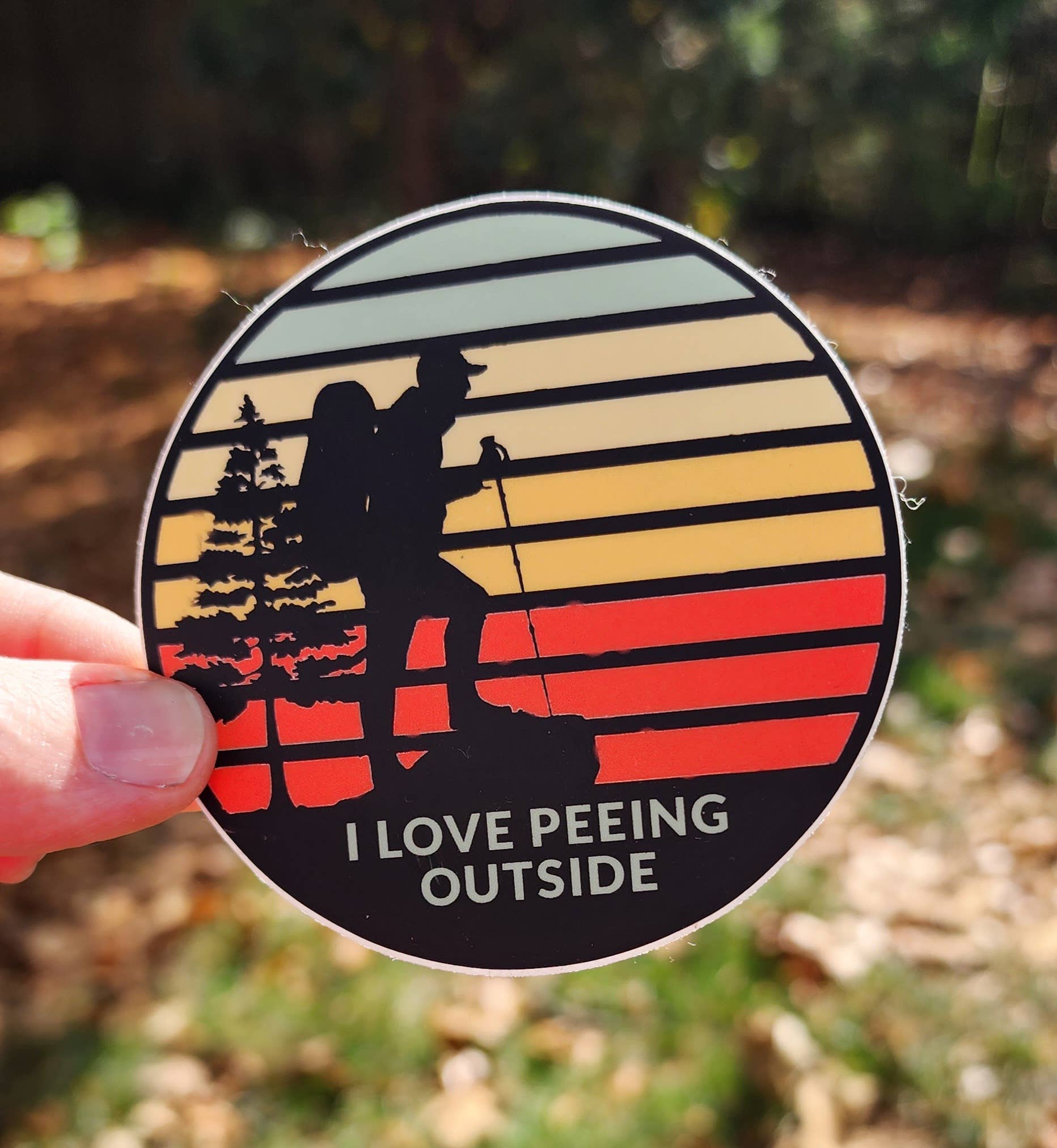 National Parks and Beyond - Wholesale Sticker - I Love Peeing Outside Hiker Sticker2