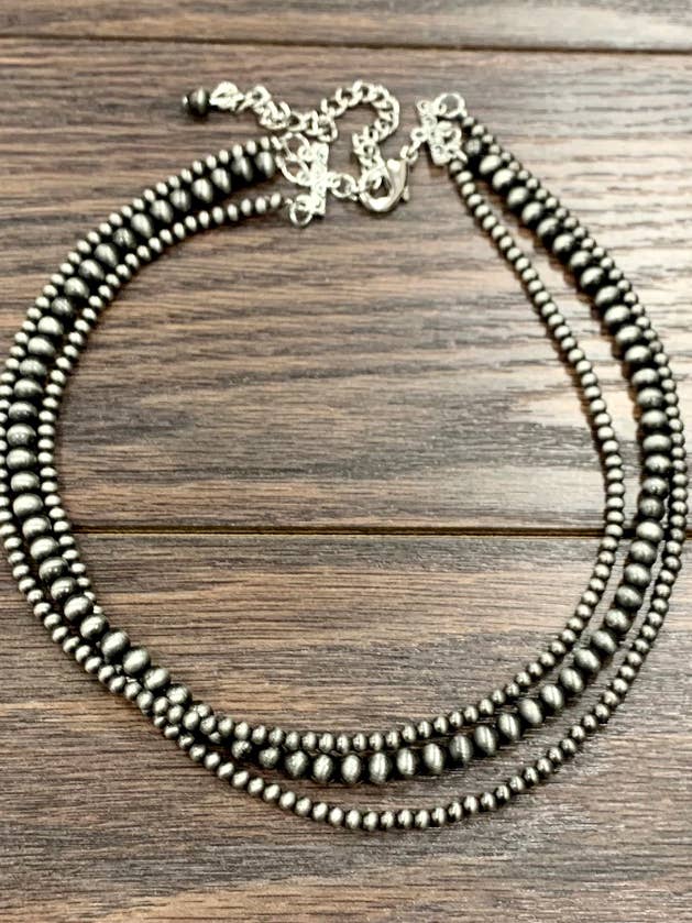 734818, Handmade 18" Navajo Bead Necklace for wholesale by ISAC Trading Inc