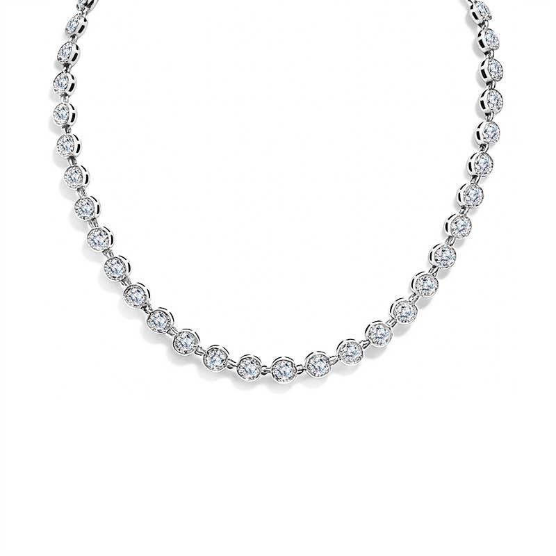 AMORINO SRL - Wholesale Link & Chain Necklace - LIGHT POINT NECKLACE WITH RHINESTONES - YC24224B7860