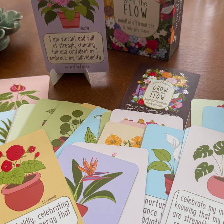 Mindfulnice - Wholesale Tarot cards - Grow With The Flow Affirmation Cards to help you bloom6