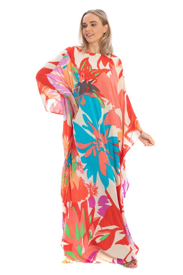SAACHI - Wholesale Kaftan - Women's - Polychromatic Flowery Kaftan4