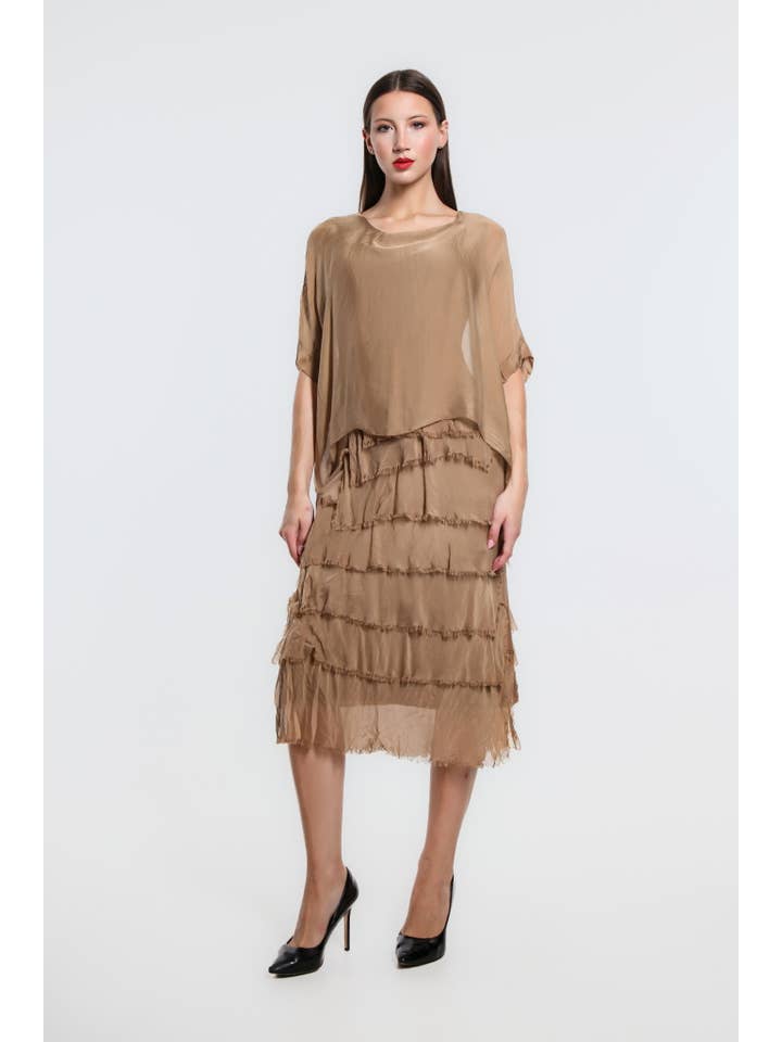 TINA Stephens Italy/Tees By Tina - Wholesale Dress – Women's - Gail Tiered Ruffle Dress (DQ206)21