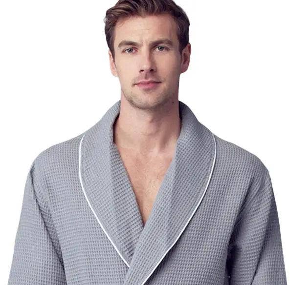 Lotus Linen - Venta al por mayor Bata - Hombre - Albornoz de doble tela tipo waffle para hombre19