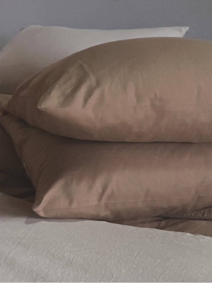 Fronha de linho lavado e algodão lavado camurça argila por atacado de la draperie francaise