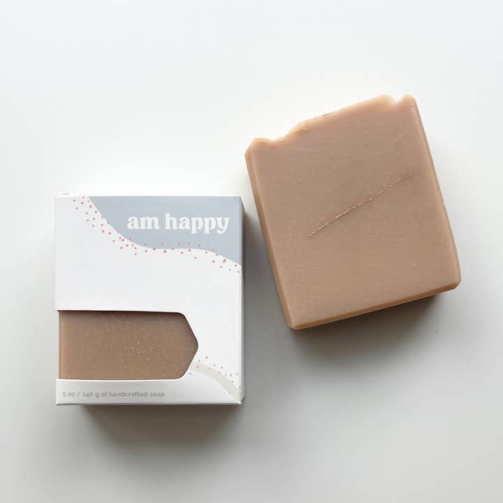 Savon à l'argile rose et or pour la vente par Am Happy Soap