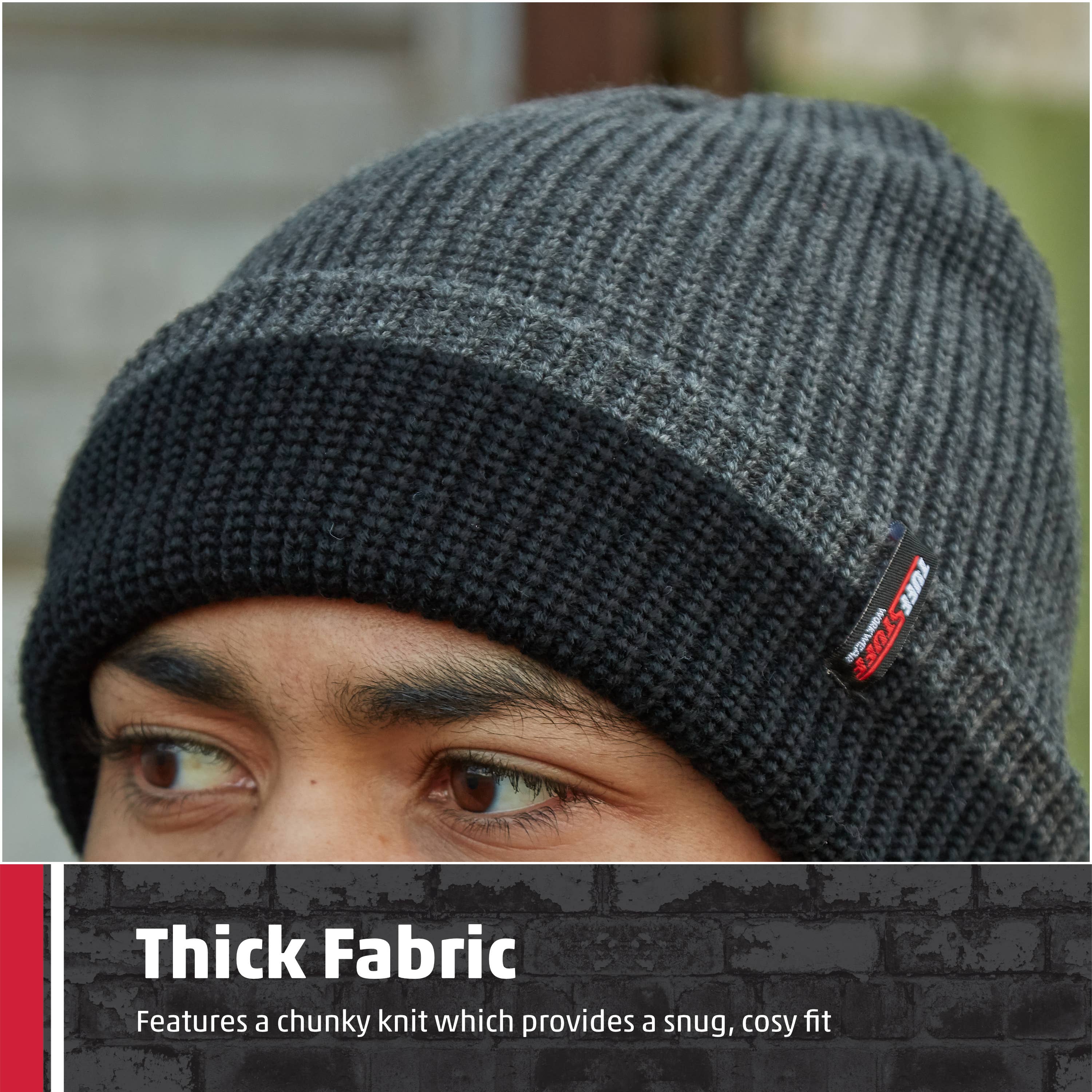 Surtido Gorro TuffStuff Pro Work, negro y gris, 100% acrílico de venta al por mayor en Faire2