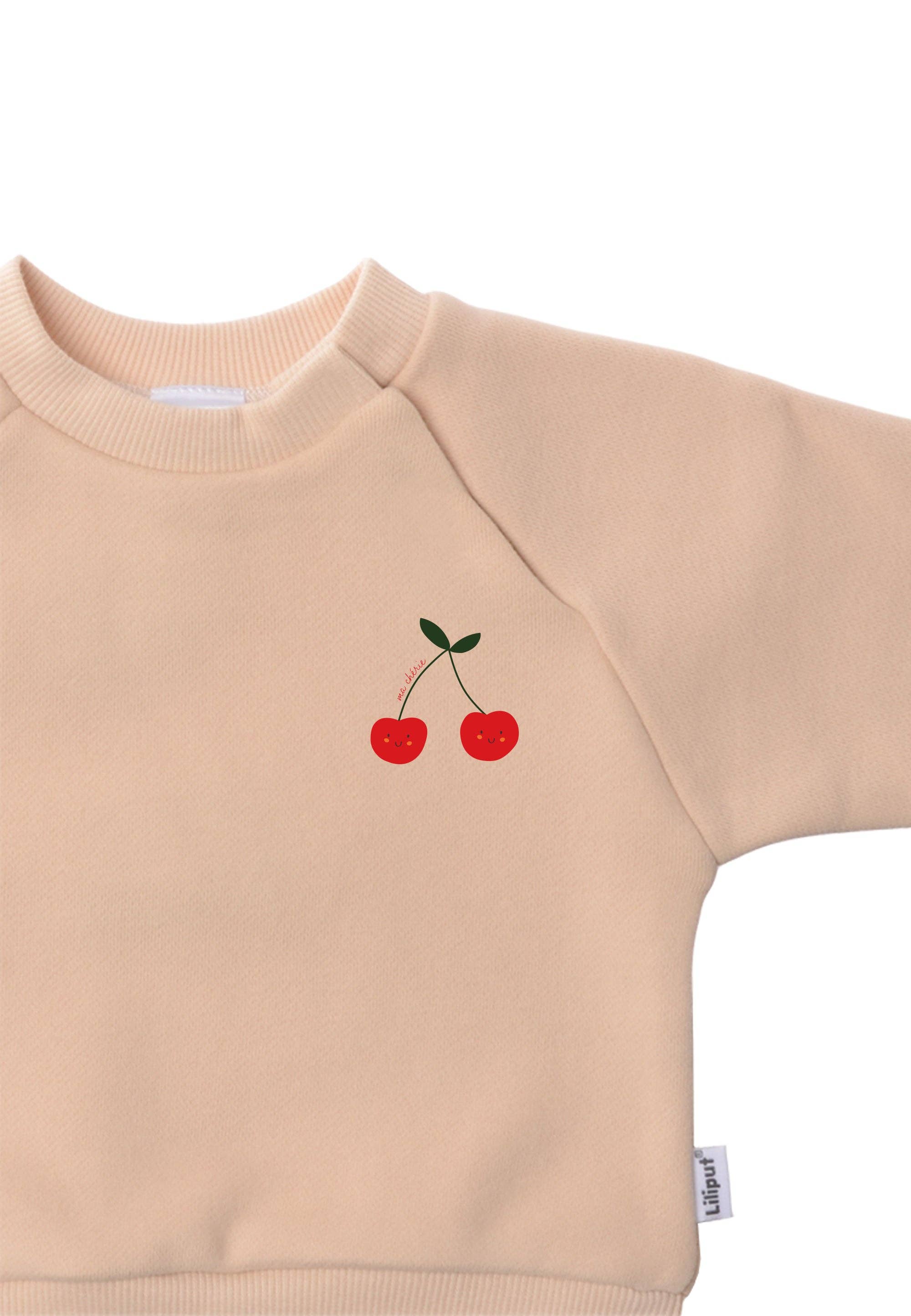 Liliput – Engroshandel Sweatshirt - Børn – Sweatshirt i beige med print "Kirsebær"2