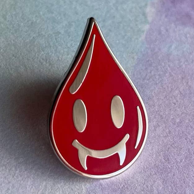 Vampire Blood Drop Pin for wholesale by Rad Girl Creations