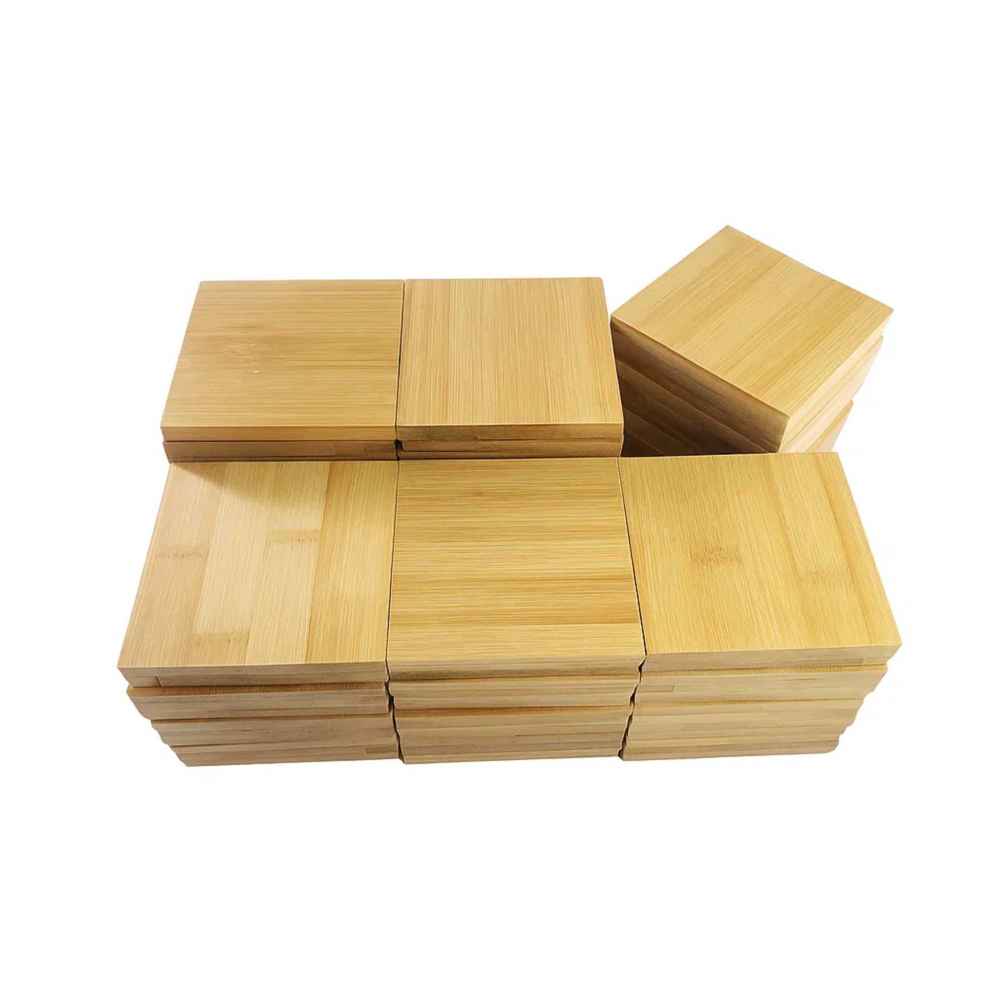 INVISION - Wholesale Coasters - 72pc Bulk 4" Bamboo Coasters – Blank for Custom Engraving1
