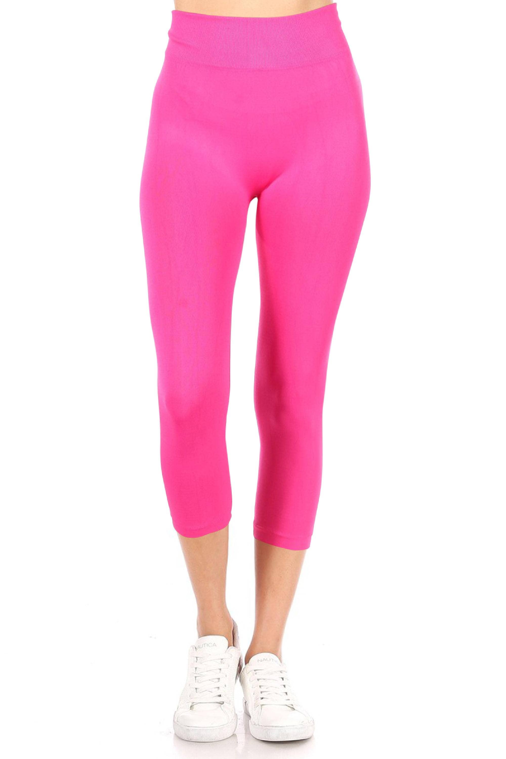 MOA COLLECTION - Wholesale Athletic/Lounge Leggings - Women's - Women's Casual Solid Seamless Capri Leggings3