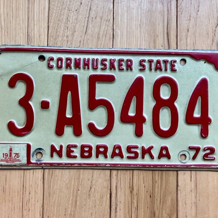 1972 Nebraska License Plate W/ 1975 Tab for wholesale by RusticPlates