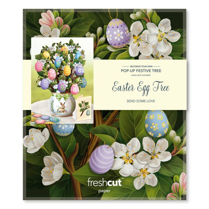 FreshCut Paper LLC – wholesale Easter card – Easter Egg Tree (8 Pop-up Greeting Cards)2