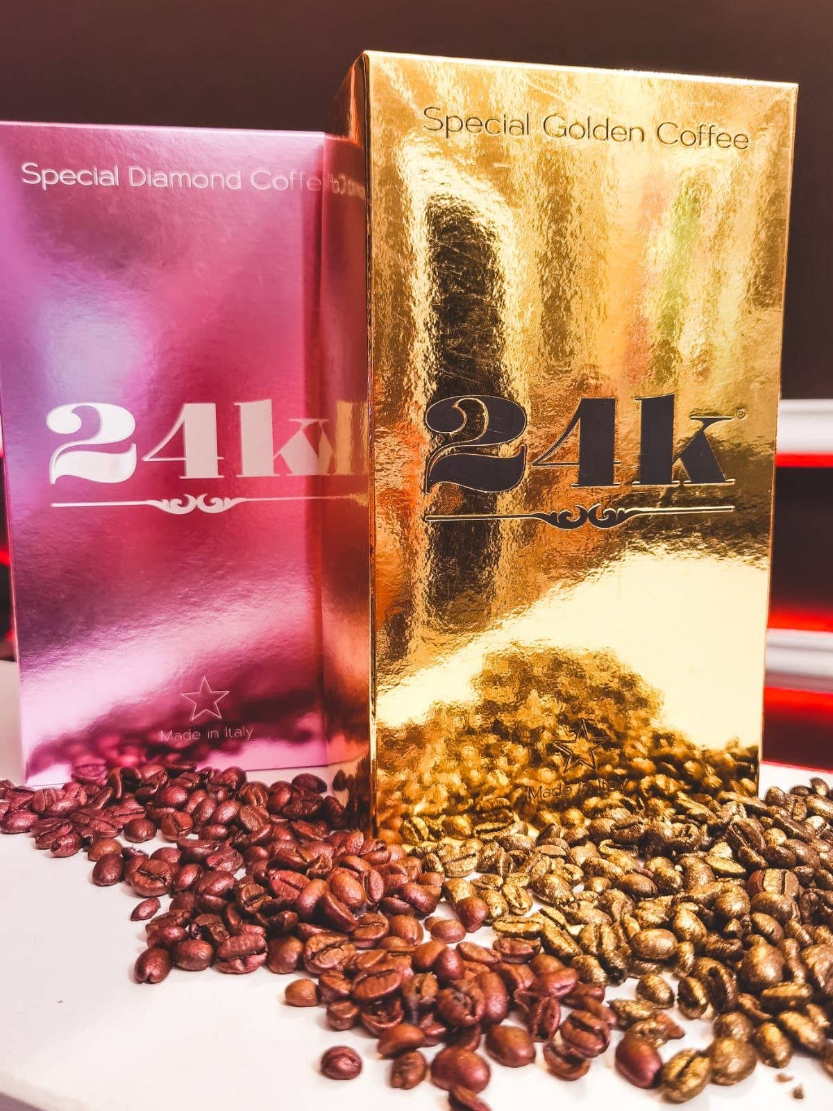 Special golden coffee 24k - Venta al por mayor Café en grano - Café especial dorado 24K2