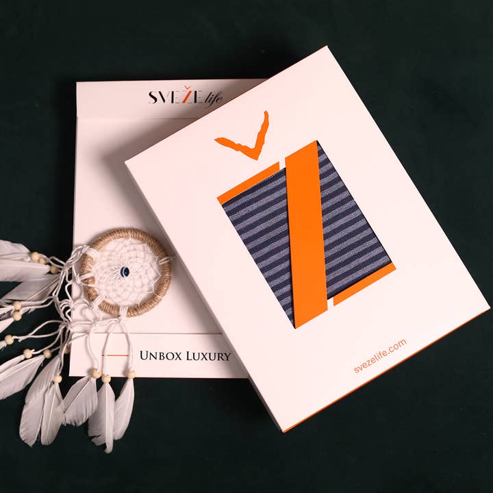 SVEZElife - Wholesale Scarf - Women's - Coastal Stripe Woven Wool Scarf - Blue | SVEŽElife4