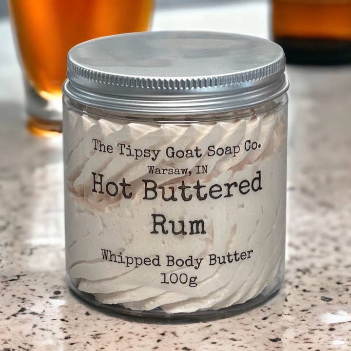 Hot Buttered Rum Whipped Body Butter for wholesale by The Tipsy Goat Soap Company