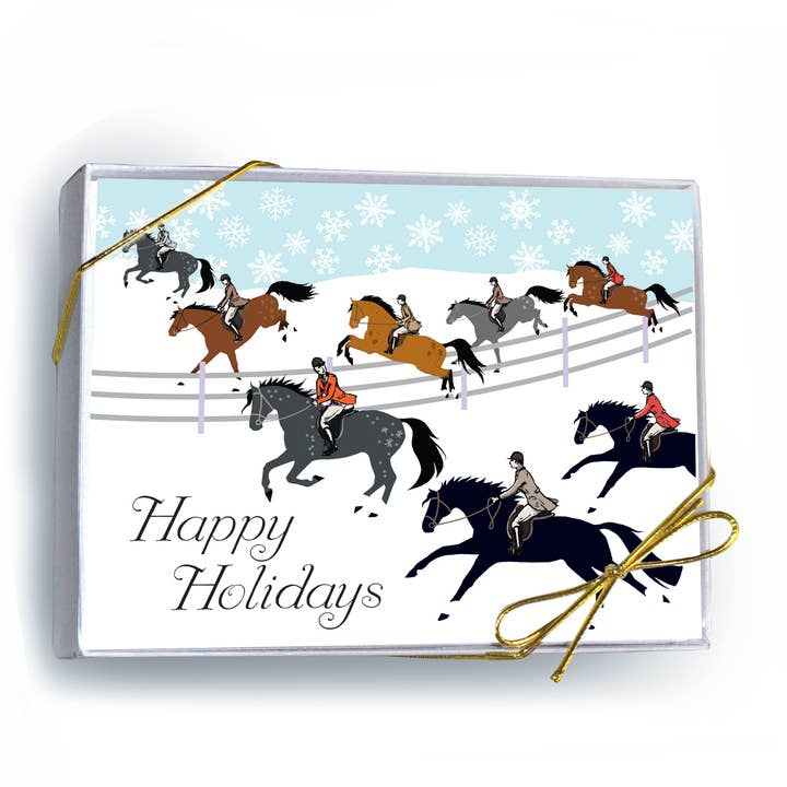 Horse Hollow Press - Wholesale Christmas Card - Horse Boxed Christmas Cards / Fox Hunt / 8 Holiday5