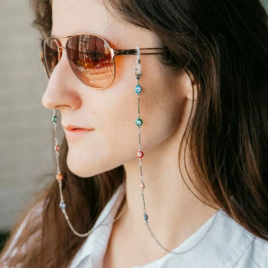 Colourful Evil Eyeglass Chain And Reading Glass Detachable Chain Holder for wholesale by The Colourful Aura