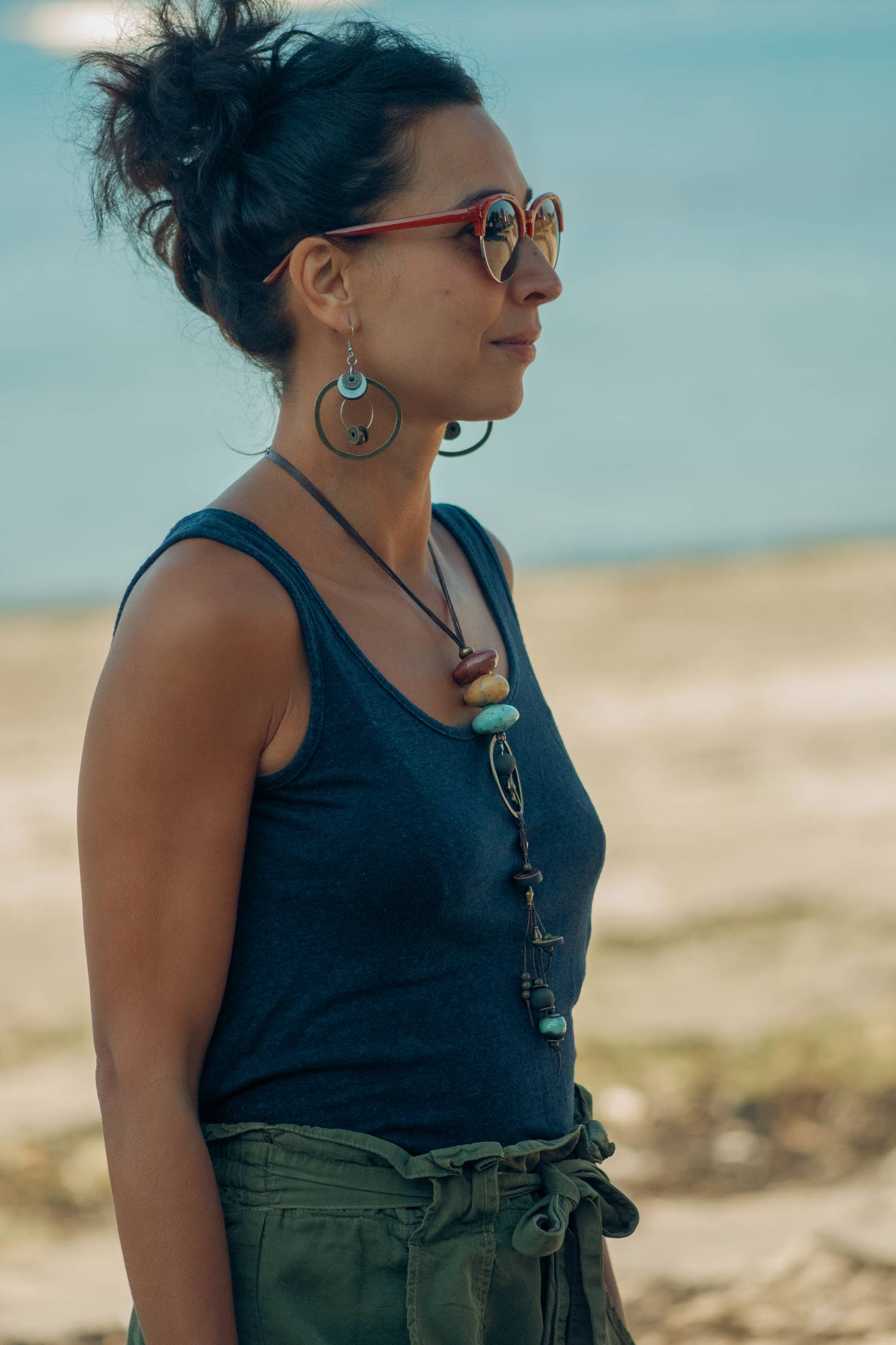 Raku - Vente Colliers à pendentif - COLLIER GALETS1