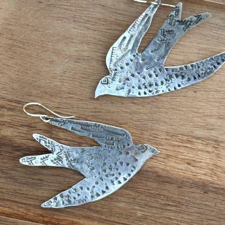 iNk Jewelry - Wholesale Dangle Earrings - Soaring Swallow Sterling Silver Earrings by iNk Jewelry4