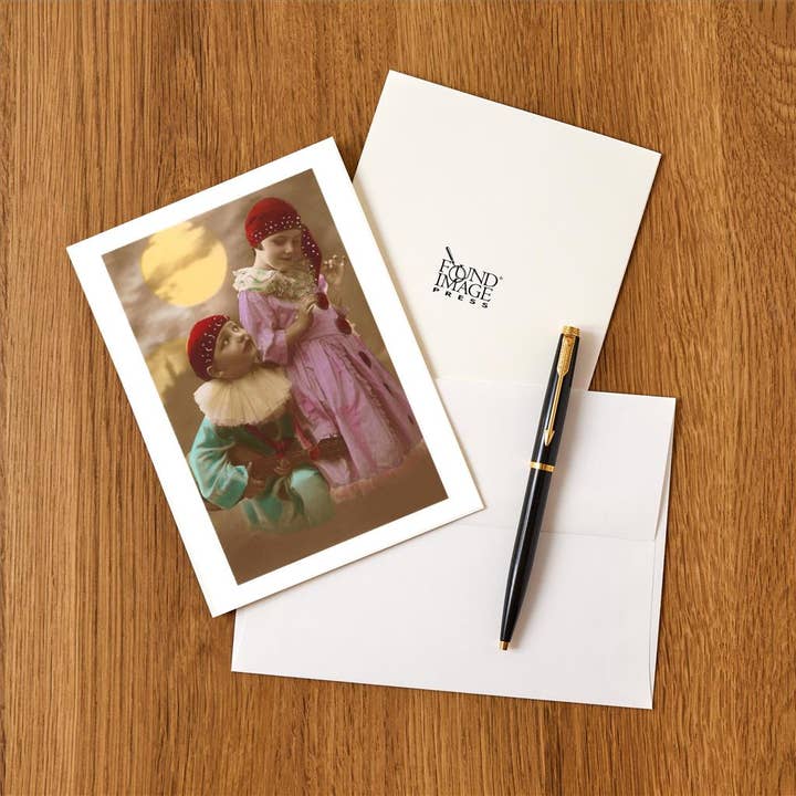 Found Image Press - Wholesale Stationery/Notecard Set - Greeting Card LS-34 Child Pierrot and Pierrette1