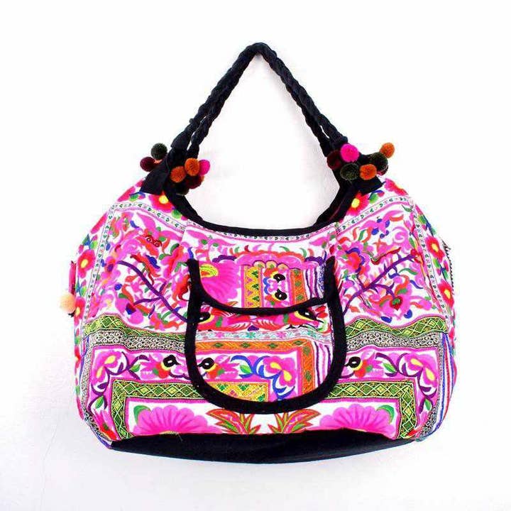 Lumily - Wholesale Tote Bag - Women's - BUNDLE: 5 Piece Floral Unique Hmong Totes - Thailand