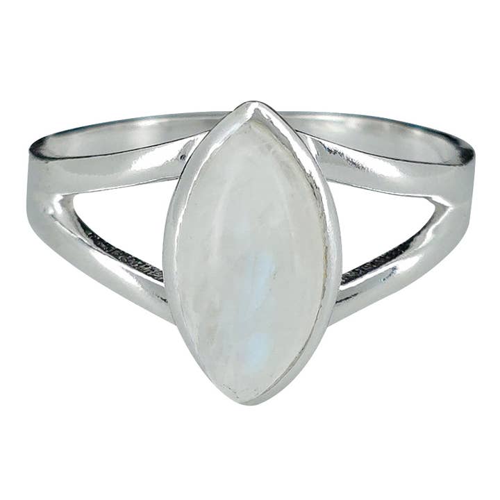 Amberman - Wholesale Single Stone/Solitaire Ring - Moonstone Sterling Silver Ring