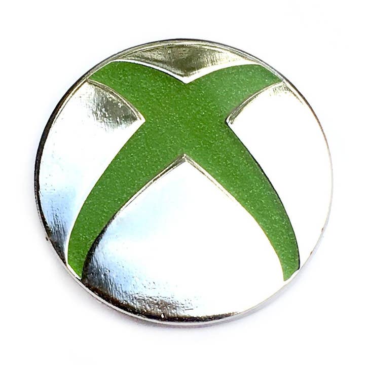 Video Game X Enamel Pin (Glows!) for wholesale by Kolorspun Pins