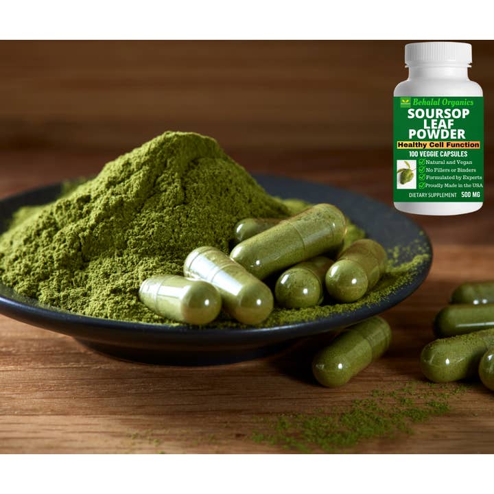 Behalal Organics - Wholesale Oral Supplement/Vitamin - Soursop Leaf Powder Capsule For Healthy Cell Function 500mg6