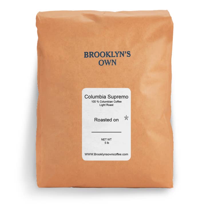 Colombia Supremo 5lb for wholesale by Brooklyn's Own Coffee