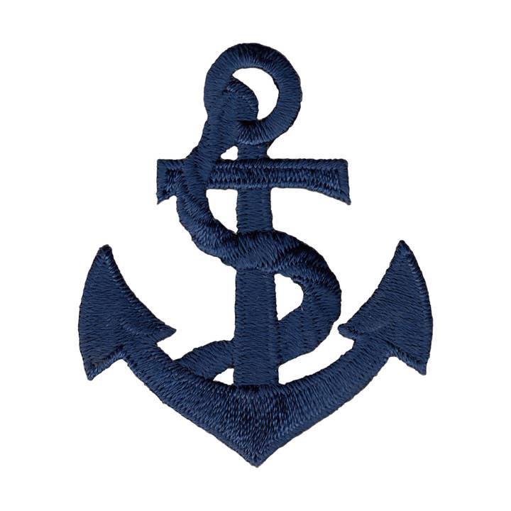 Remendo - Âncora Azul Marinho 2,25" - Vibes Náuticas de Marinheiro de Praia por atacado de Square Deal Recordings & Supplies