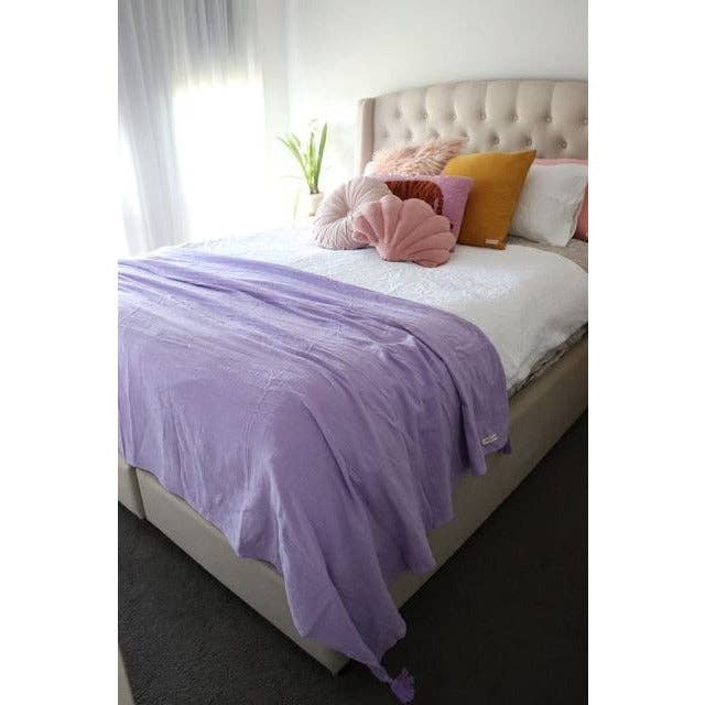 JADE AND MAY – wholesale Throw blanket – Cotton Throw in Lilac | Natural Fibre Homewares3