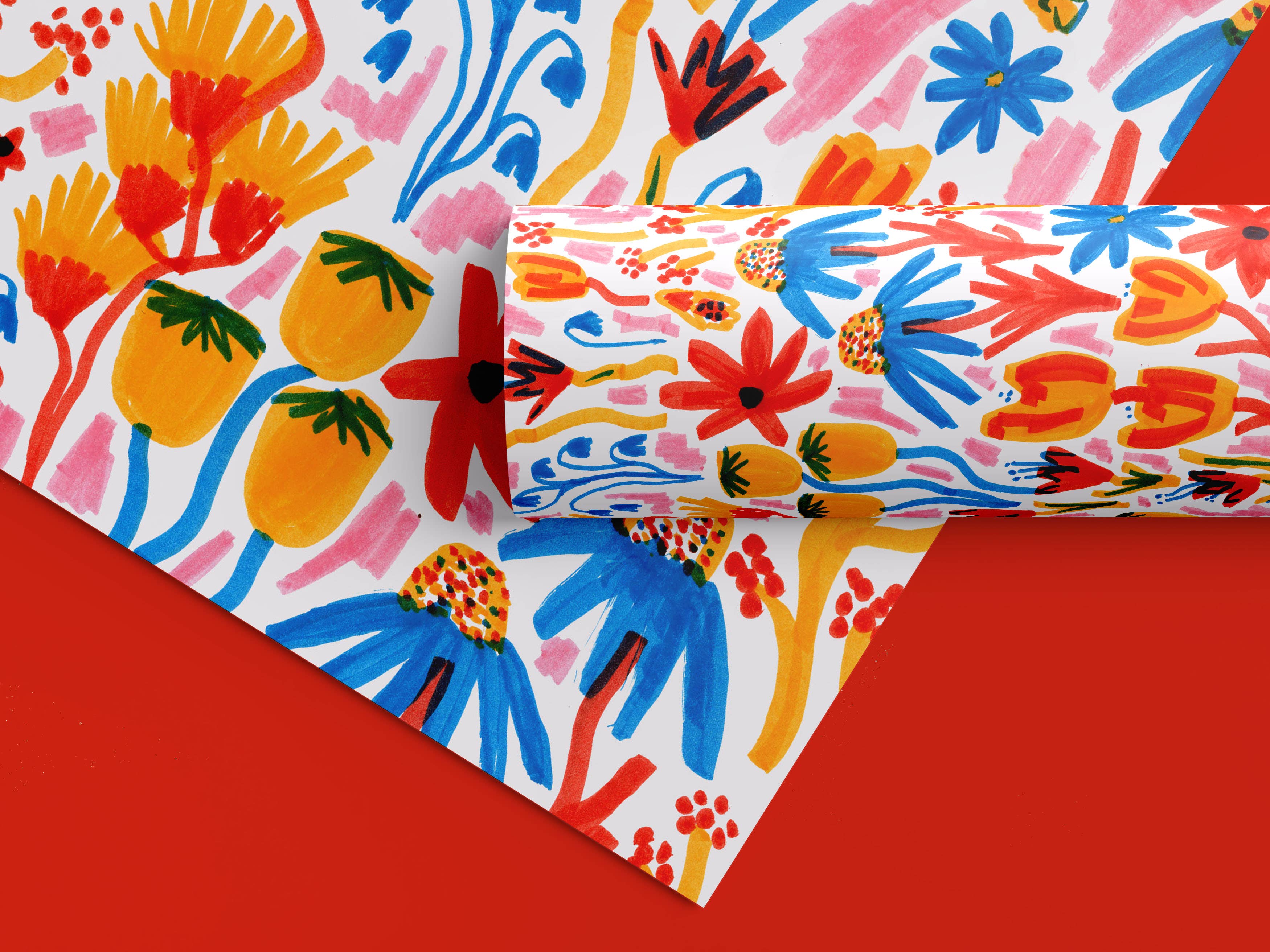 Rebecca Joy Ltd – wholesale Flat wrap – Midsummer Florals | Single Sheet Wrapping Paper | Botanicals1