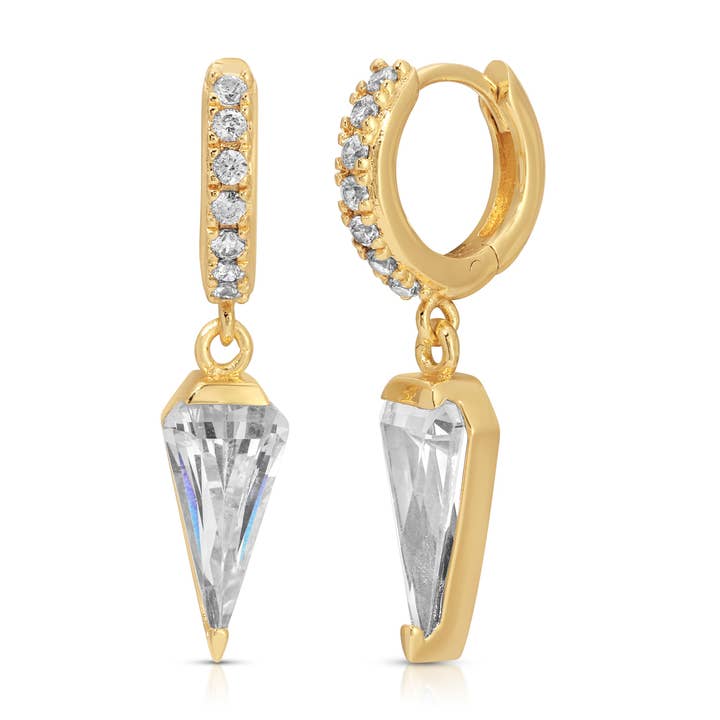 Argola Fiona Pave com Pendente de Diamante por atacado de Jūratė Los Angeles